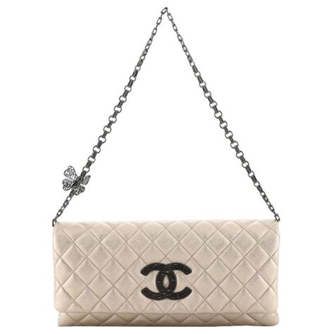 chanel butterfly quilting nederland|CHANEL Lambskin Quilted Butterfly Chain Clutch White.